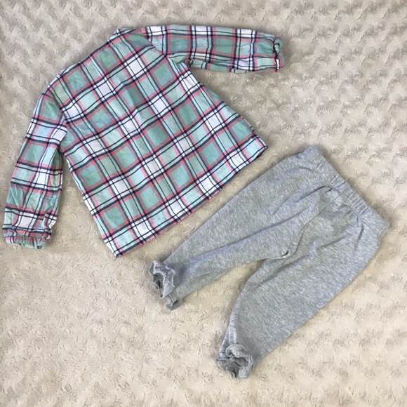 Carter’s Baby Girl Outfit Plaid Top Gray Pants 9M - Picture 4 of 5